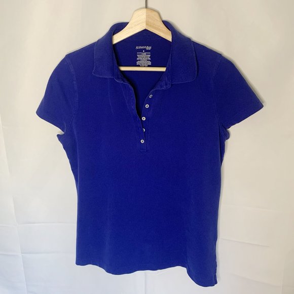 St. John's Bay Short Sleeve Polo Blue Size M - Picture 2 of 4
